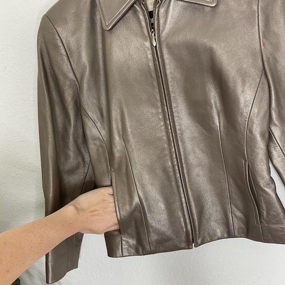 Continental Leathers & Suedes Vintage Gold Leather Jacket - Picture 5 of 6